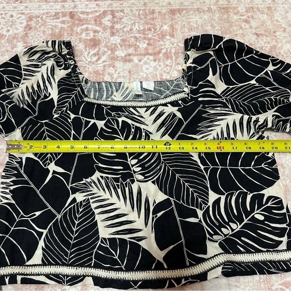 Linen 🖤 Banana Leaf Balloon Sleeve Blouse - Picture 10 of 11